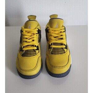 Air Jordan 4 Retro Lightning Yellow Unisex Kids Sneakers Boys 12C Girls 13C